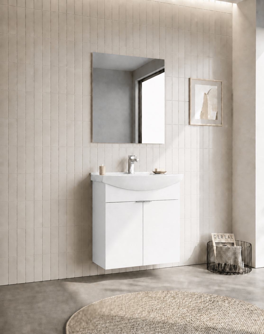 PURUS 65 TKM ASMA DZ AYNA P.BEYAZORKA5008322Banyo Dolabı Takımı