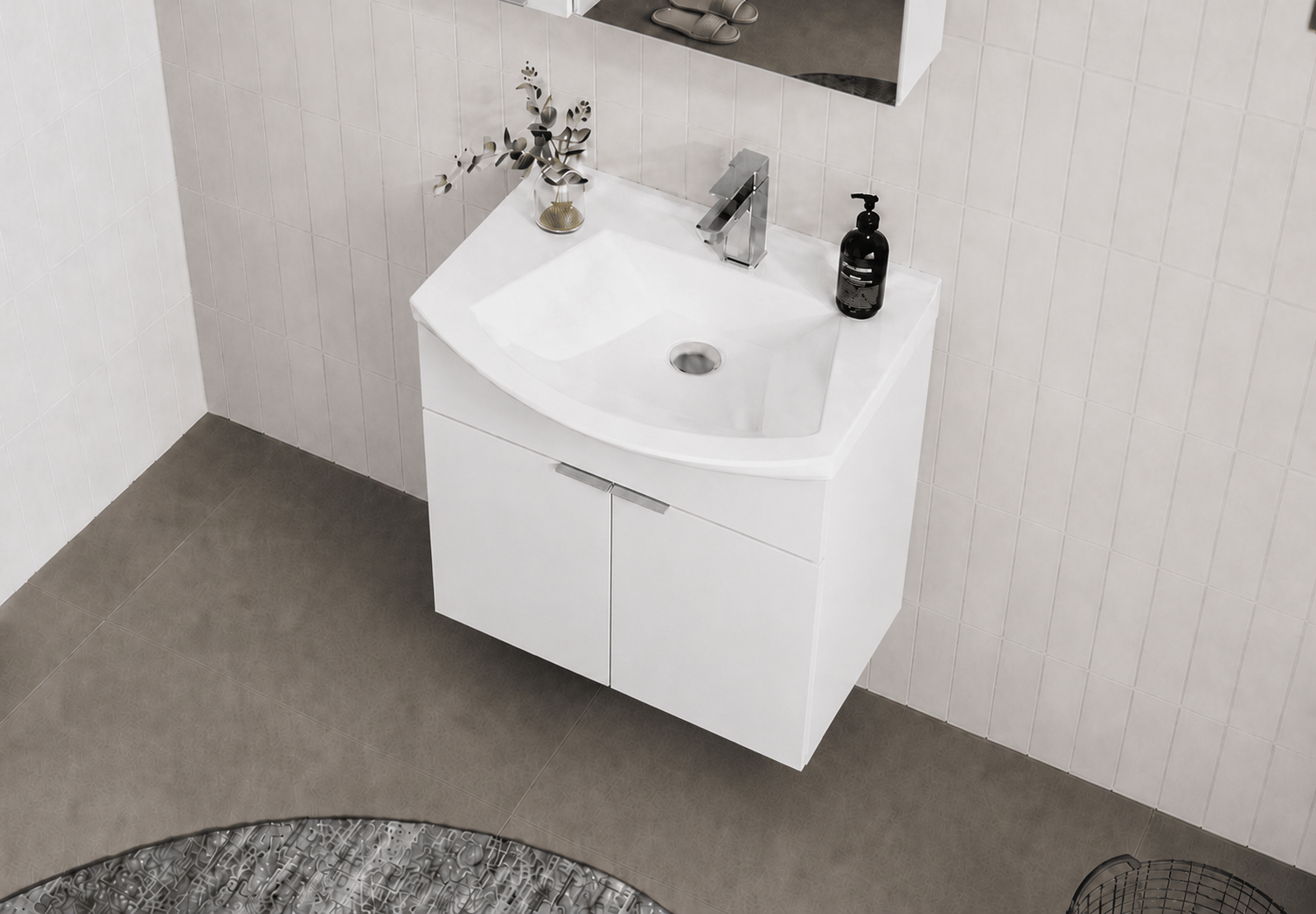 PURUS 65 TKM ASMA DZ AYNA P.BEYAZORKA5008322Banyo Dolabı Takımı