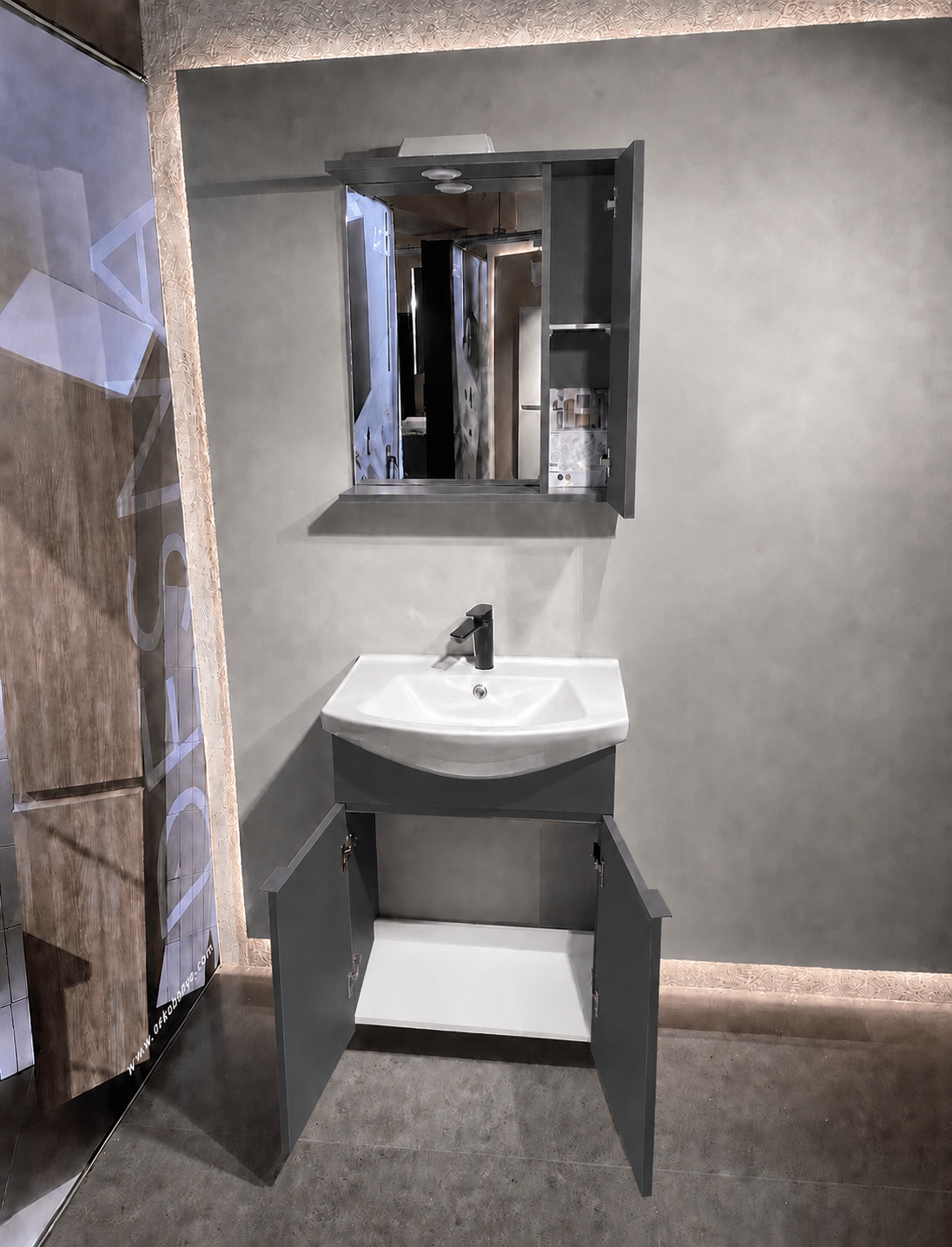 PURUS 65 TKM ASMA TK KUTU M.ANTRASITORKA5007983Banyo Dolabı Takımı