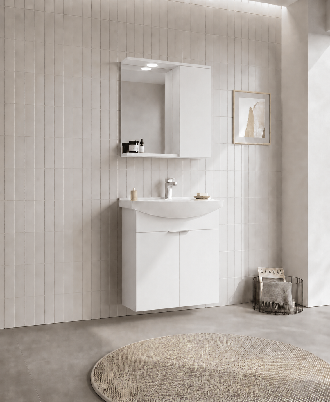 PURUS 65 TKM ASMA TK KUTU P.BEYAZORKA5007972Banyo Dolabı Takımı