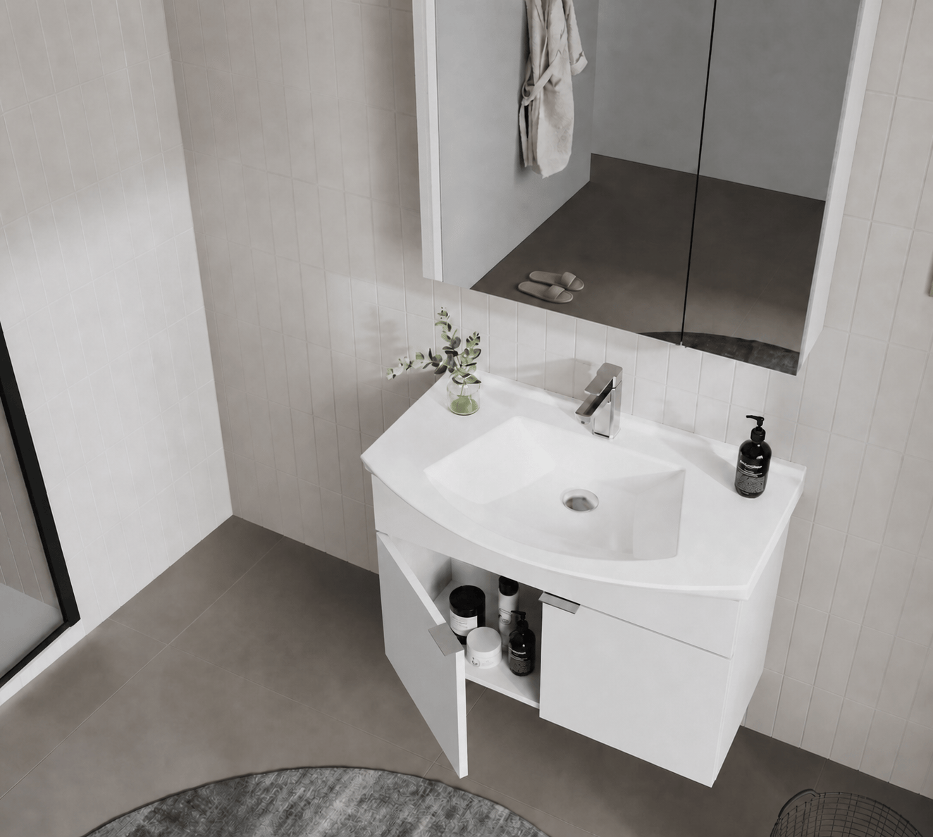 PURUS 80 ALT+LVB ASMA P.BEYAZORKA5007970Lavabo Dolabı