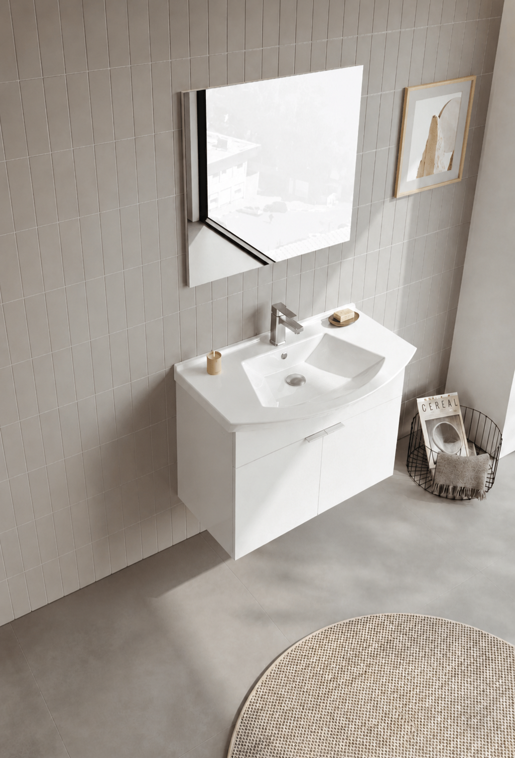 PURUS 80 TKM ASMA DZ AYNA P.BEYAZORKA5008326Banyo Dolabı Takımı