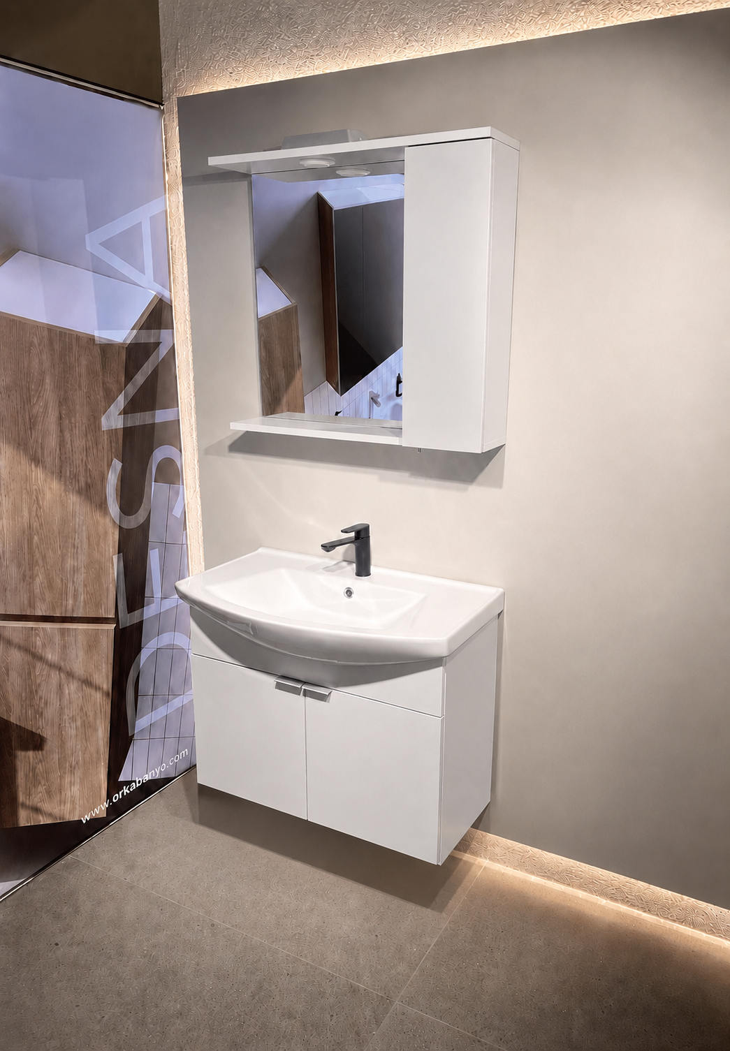 PURUS 80 TKM ASMA TK KUTU P.BEYAZORKA5007973Banyo Dolabı Takımı