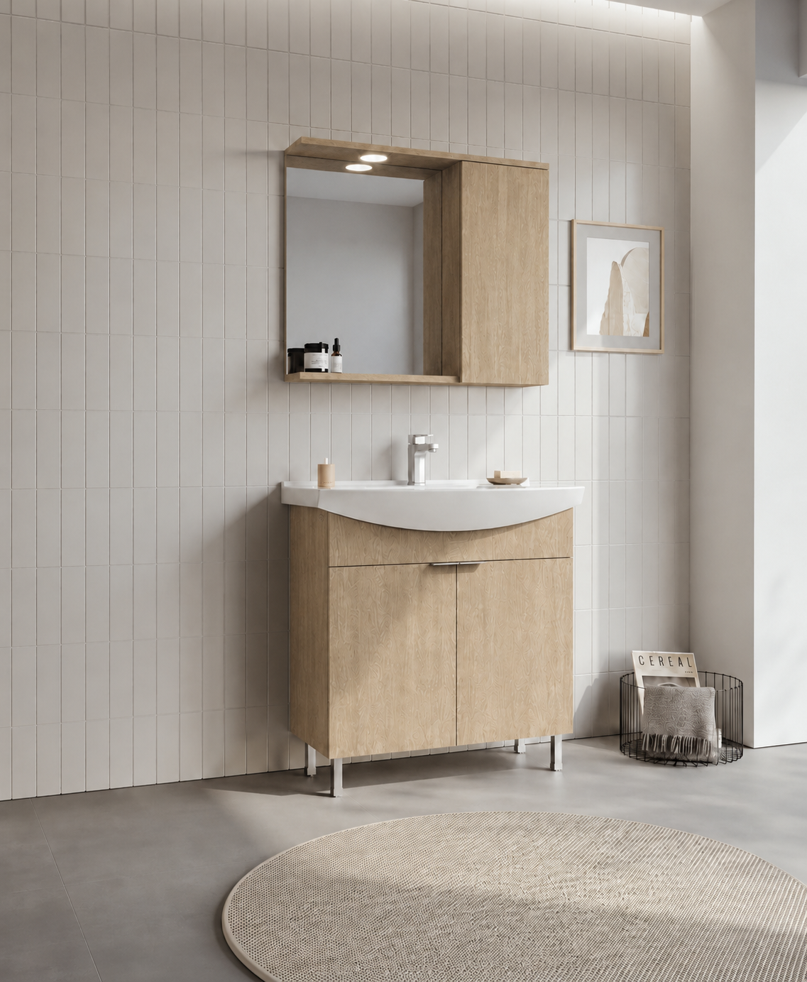 PURUS 80 TKM AYAKLI TEK KUTU BUDVAORKA5008440Banyo Dolabı Takımı