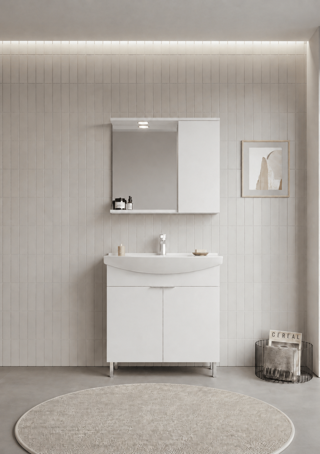 PURUS 80 TKM AYAKLI TEK KUTU P.BEYAZORKA5007964Banyo Dolabı Takımı
