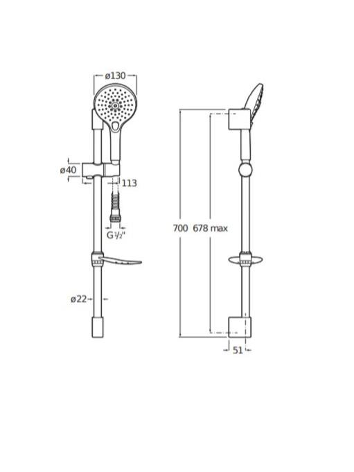 Roca Duş Takımı, Aurea, Sürgülü (3 Fonksiyonlu) A5B247CC0KRocaA5B247CC0KSürgü El Duşu Takımı