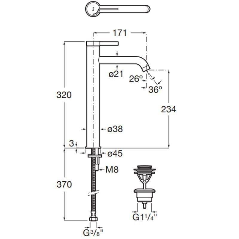 Roca Lavabo Bataryası, Ona Yüksek, Krom, A5A349EC00RocaA5A349EC00Lavabo Bataryaları