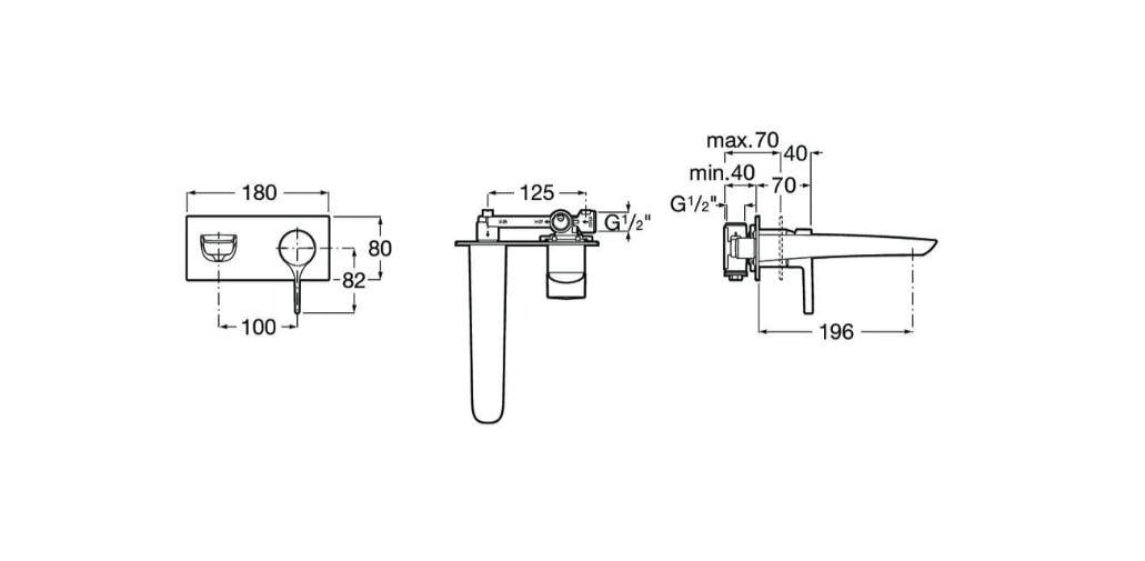 Roca Lavabo Bataryası, Universal, Ankastre, Sıva Altı Grubu, A525220603RocaA525220603Lavabo Bataryaları