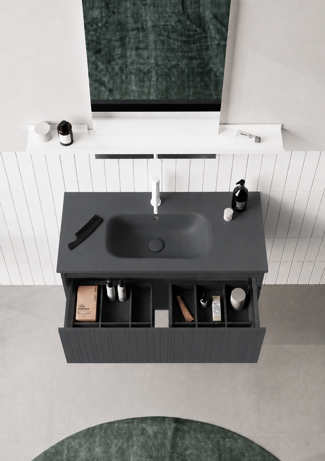 SALINA 100 ALT+LVBM.ANTRASITORKA5007412Lavabo Dolabı