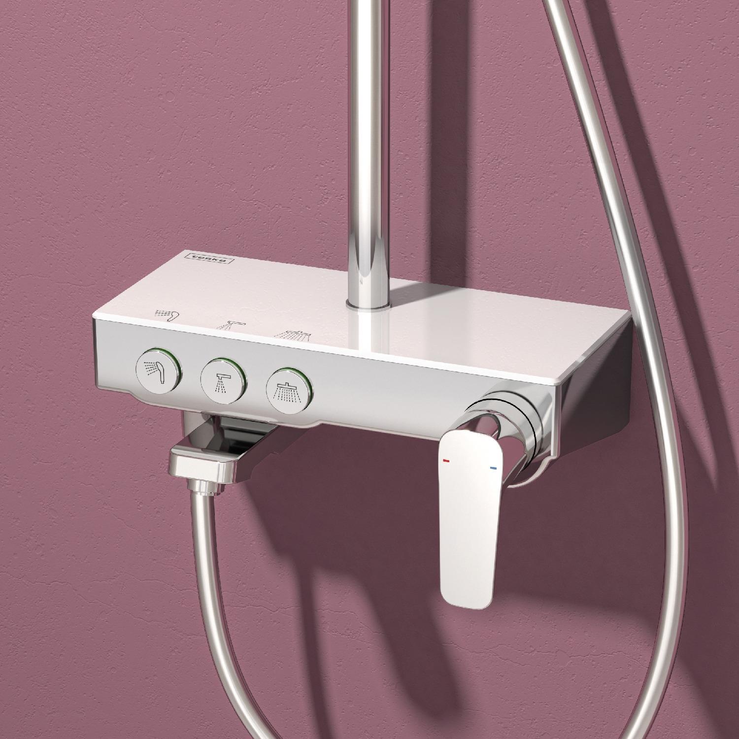 Teska Duş Kolonu, Niagara, Üç Yönlü, Beyaz Camlı, Krom, NG3501CTeskaNG3501CDuş Sistemleri