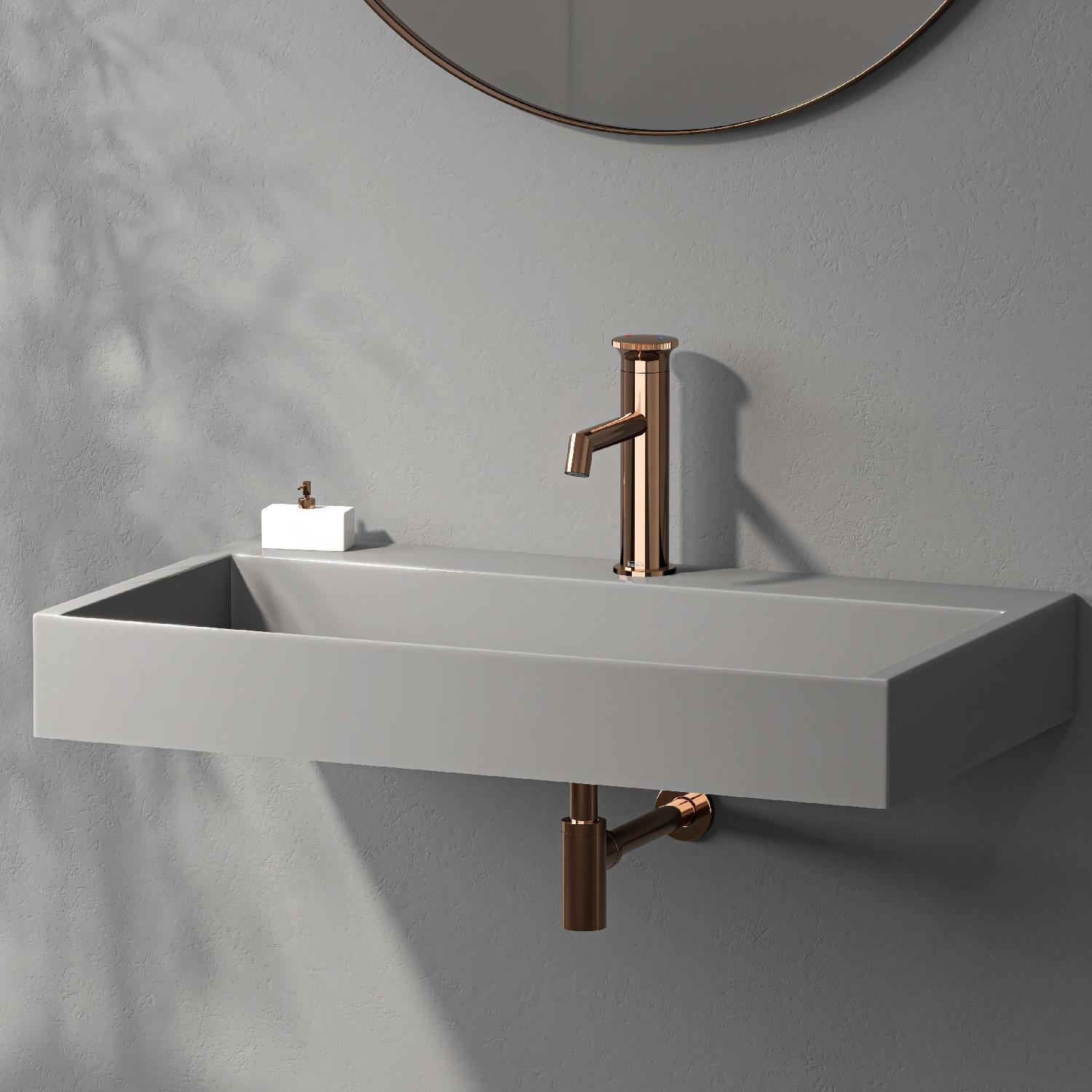 Teska Lavabo Bataryası, Arte Leo L Uzun, Rose Gold, E5529TeskaE5529Lavabo Bataryaları