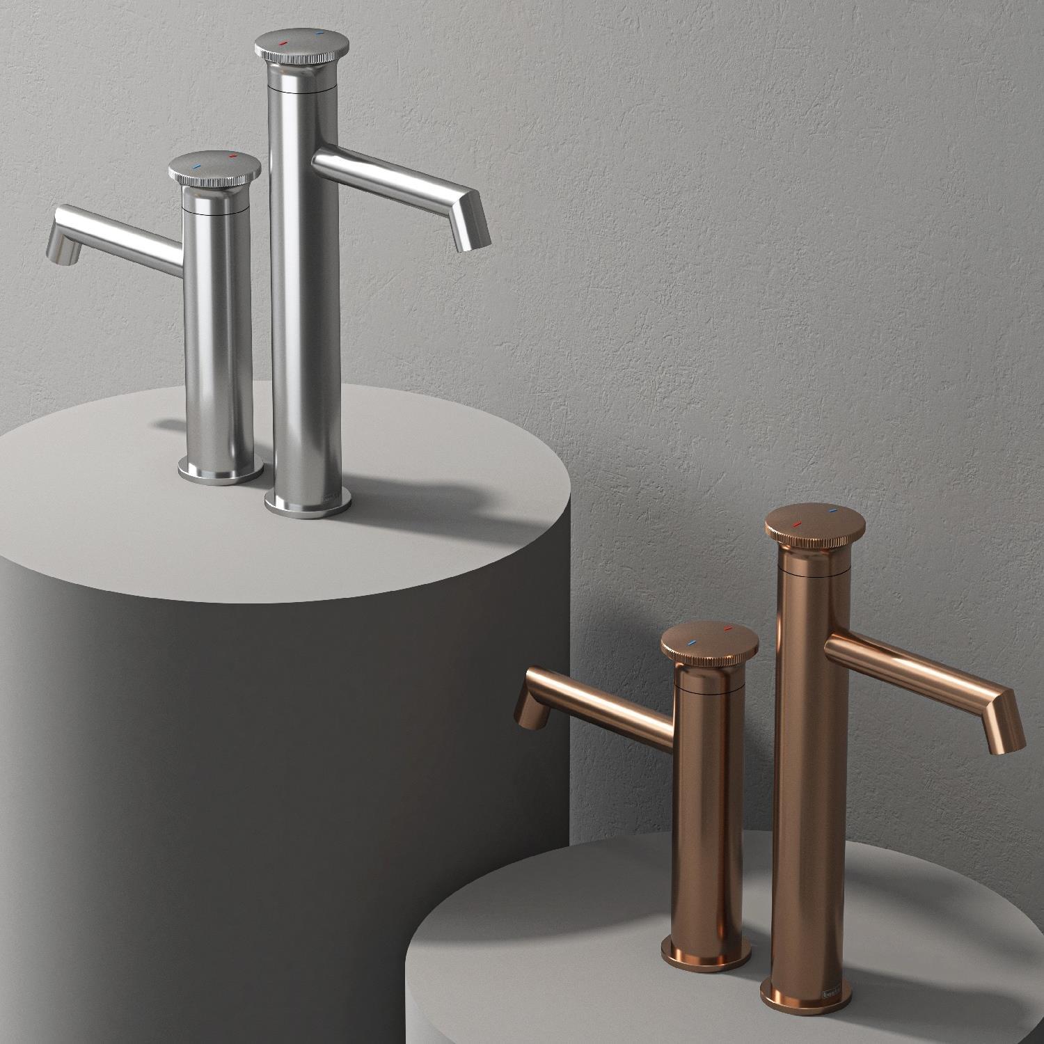 Teska Lavabo Bataryası, Arte Leo L Uzun, Rose Gold, E5529TeskaE5529Lavabo Bataryaları