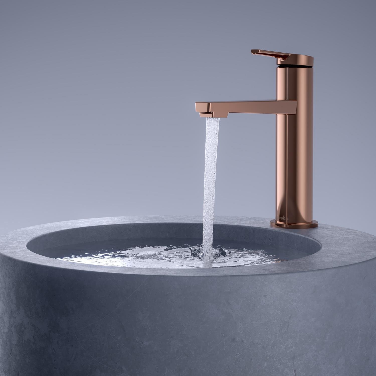 Teska Lavabo Bataryası, Liva Leo S, Rose Gold, E5419TeskaE5419Lavabo Bataryaları