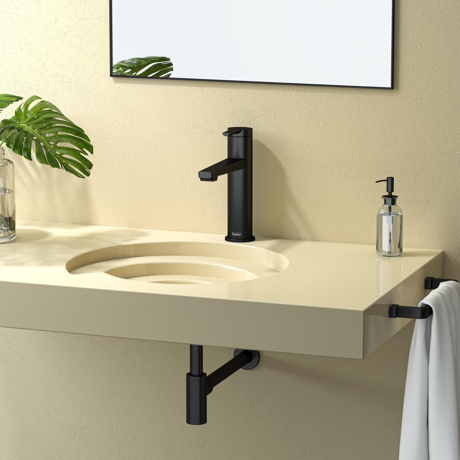 Teska Lavabo Bataryası, Liva Leo S, Siyah, E5414TeskaE5414Lavabo Bataryaları