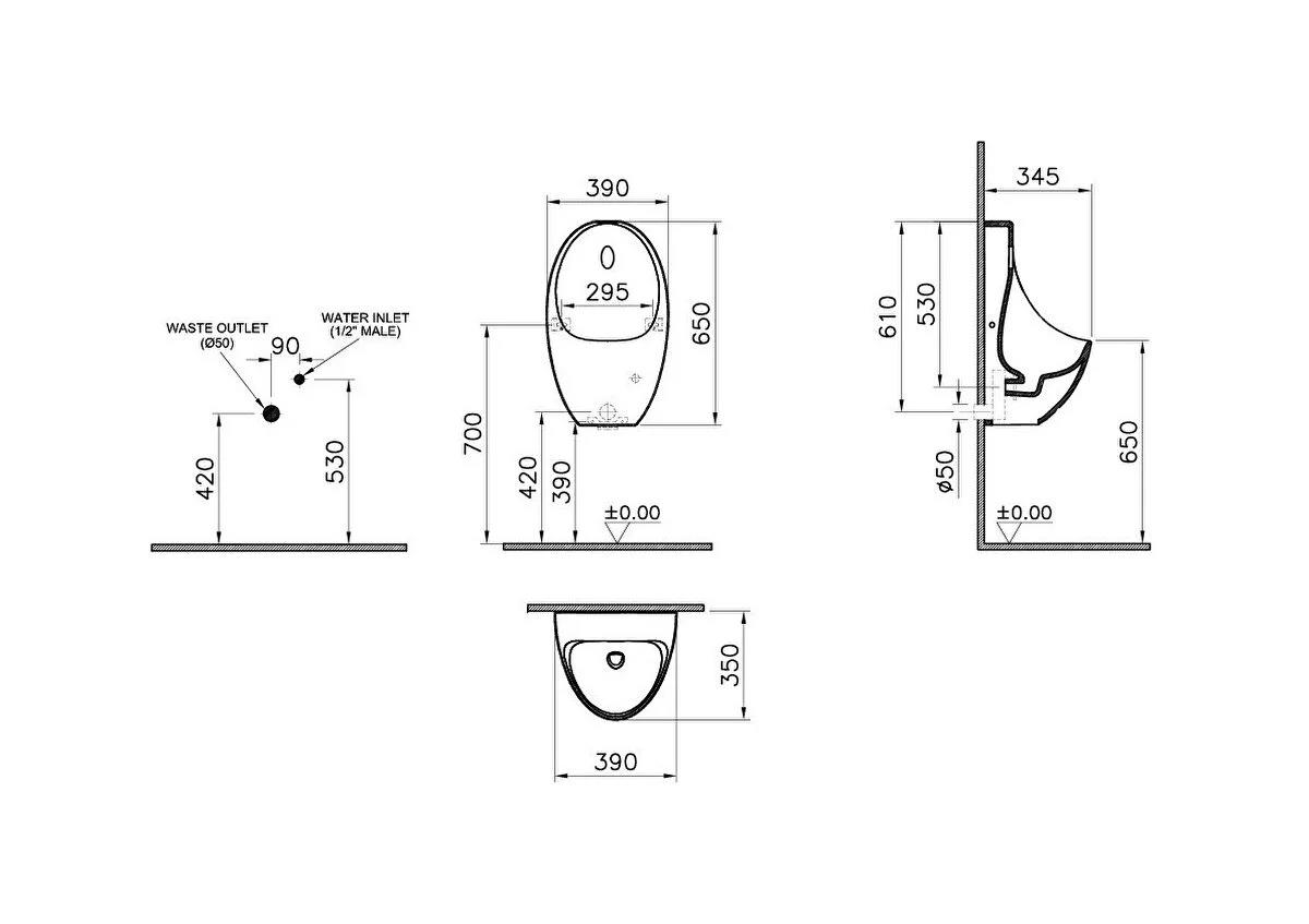 Vitra Arkitekt Ankastre Fotoselli Pisuvar, (Pilli) 5999B003-5555VitrA5999B003-5555Pisuvar