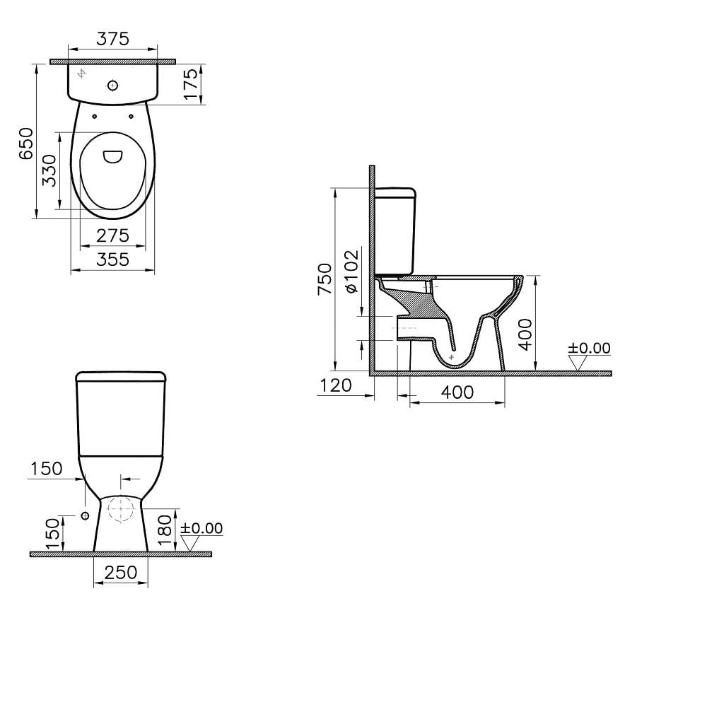 Vitra Asma Klozet, Arkitekt, 4221L003-0107VitrA4221L003-0107Klozet Tamamlayıcı Ürünler