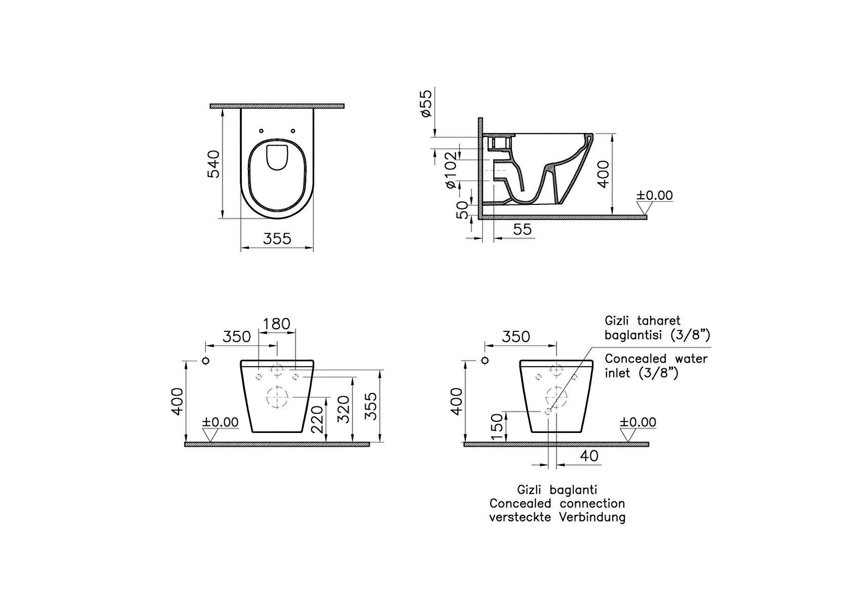 VitrA Asma Klozet, Integra Rim-ex, Kanalsız, 7062L003-0850  (sadece istanbul teslimat için uygundur )VitrA7062L003-0850Asma Klozet Modelleri, Çeşitleri & Fiyatları | Banyo Dizayn 