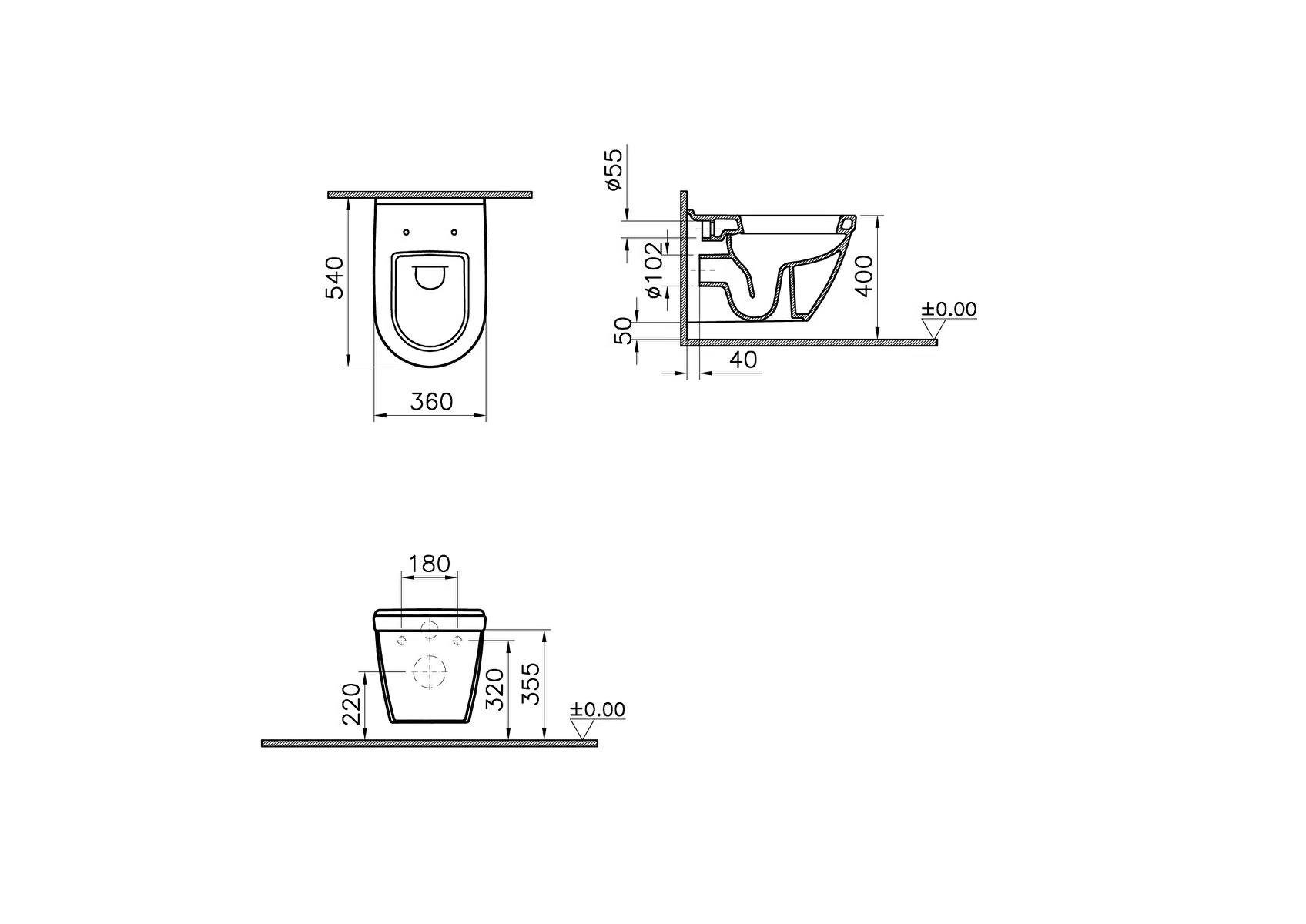 VitrA Asma Klozet, S50, Beyaz, Taharet Borusuz, 5618L003-0075  (sadece istanbul teslimat için uygundur )VitrA5618L003-0075Asma Klozet Modelleri, Çeşitleri & Fiyatları | Banyo Dizayn 