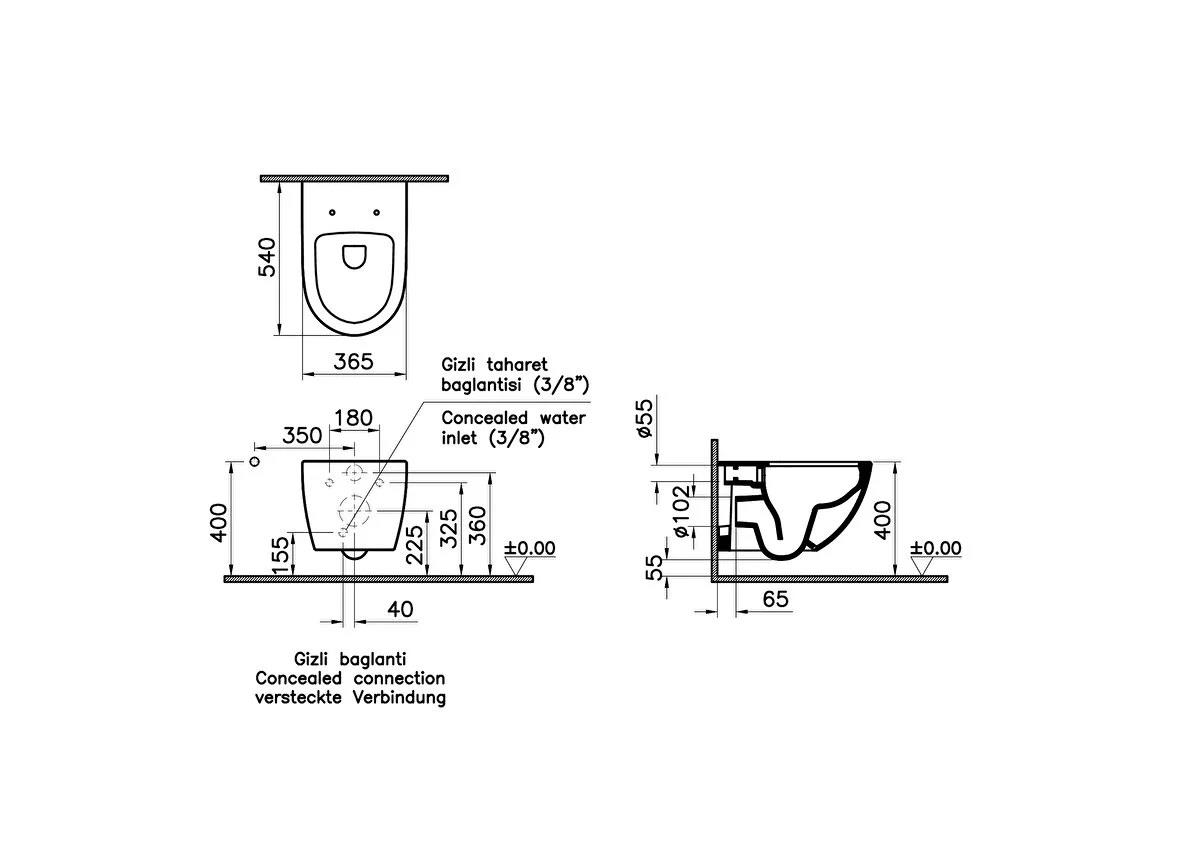VitrA Asma Klozet Sento Rim-ex Kanalsız, Parlak Siyah, 7748B070-0559  (sadece istanbul teslimat için uygundur )VitrA7748B070-0559Asma Klozet Modelleri, Çeşitleri & Fiyatları | Banyo Dizayn 