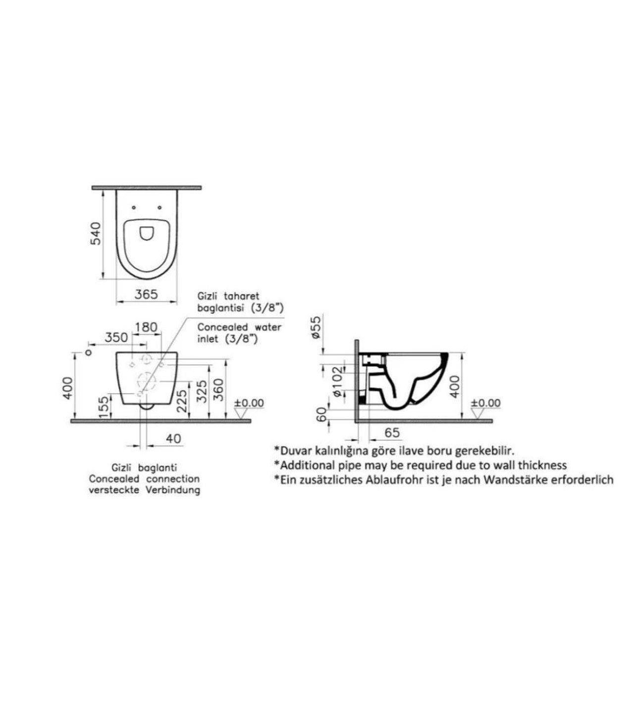 VitrA Asma Klozet, Sento Smoothflush, Beyaz, 7848T003-0090  (sadece istanbul teslimat için uygundur )VitrA7848T003-0090Asma Klozet Modelleri, Çeşitleri & Fiyatları | Banyo Dizayn 