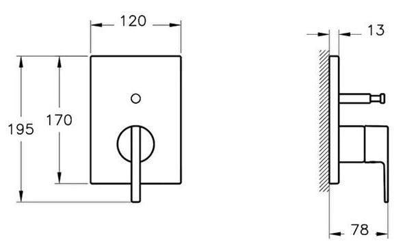 Vitra Banyo Bataryası, Suit, Ankastre, Parlak Siyah, A4283839VitrAA4283839Ankastre Bataryaları