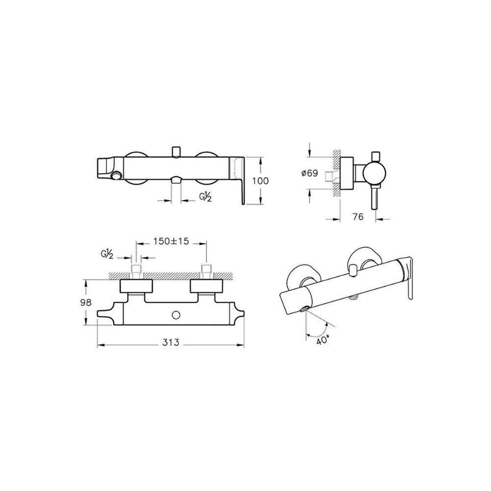 Vitra Banyo Bataryası, Suit, Krom, A42818VitrAA42818Standart Banyo Bataryaları