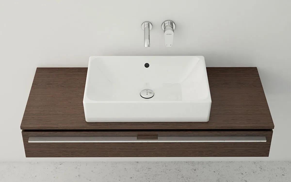 Vitra Çanak Lavabo, Nuo Dikdörtgen, 50 cm, 7436B003-0012  (sadece istanbul teslimat için uygundur )VitrA7436B003-0012Çanak Lavabo