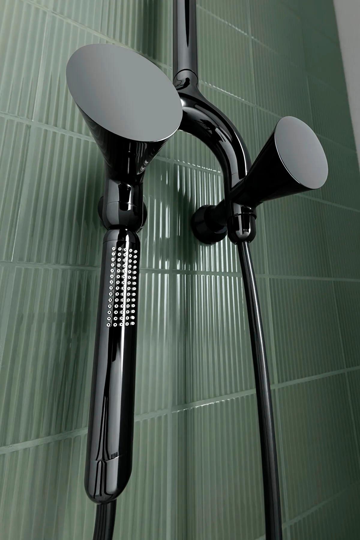 Vitra Duş Kolonu ve Termostatik Duş Bataryası Sistemi, Liquid, Manyetik El Duşlu, Parlak Siyah, A4721939VitrAA4721939Duş Başlıkları