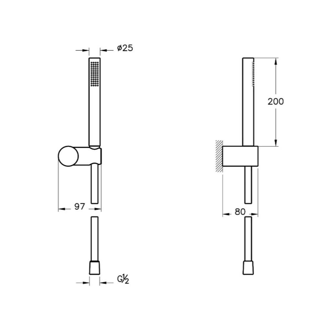 Vitra Duş Takımı, Origin 1F, Fırçalı Nikel, A4554334VitrAA4554334El Duş Takımları