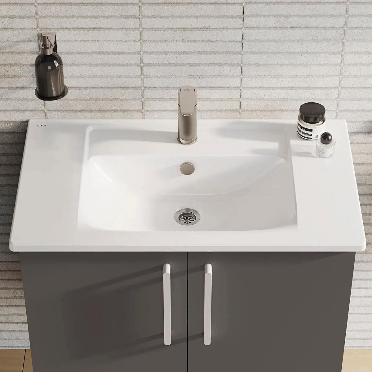 Vitra Etajerli Lavabo, Integra, 80 cm, 7056B003-0001   (sadece istanbul teslimat için uygundur )VitrA7056B003-0001Etajerli Lavabo