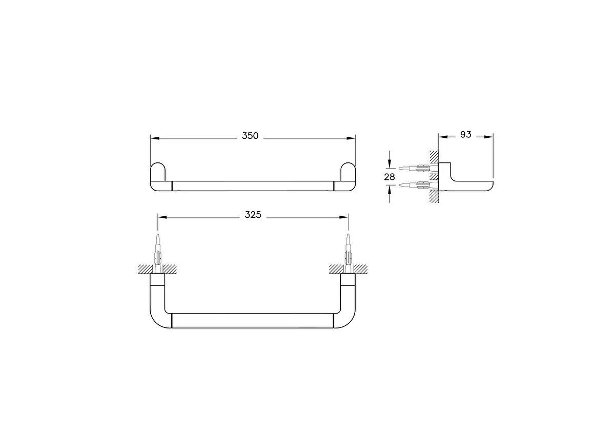 Vitra Eternity Kısa Havluluk, Siyah A4430439VitrAA4430439Banyo Havluluk