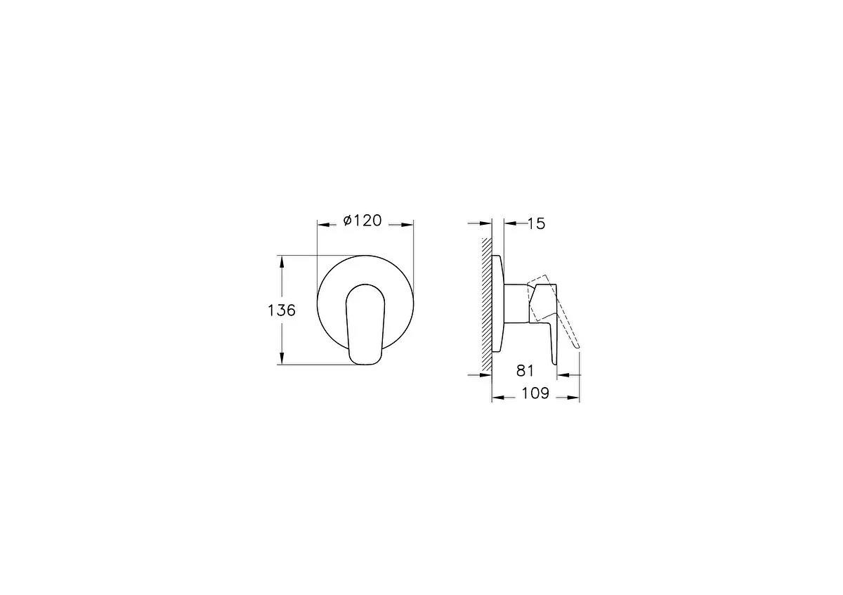 Vitra Flow Soft Duş Bataryası A43288EXPVitrAA43288EXPDuş Bataryaları