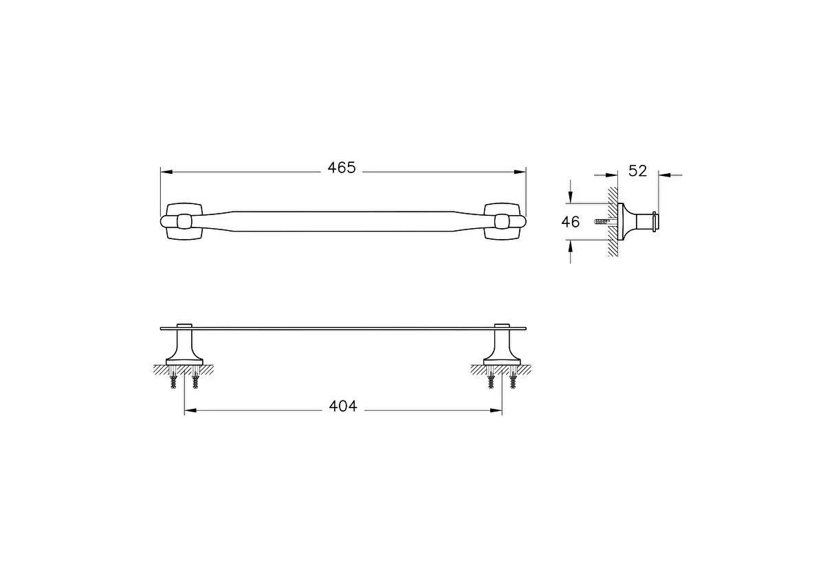 Vitra Havluluk, Base 400, Uzun, Mat Siyah, A4411936VitrAA4411936Banyo Havluluk