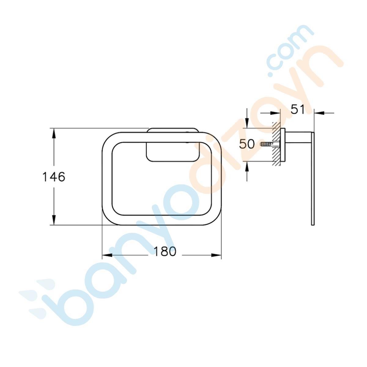 Vitra Havluluk, Base 600, Halka, A44132VitrAA44132Banyo Havluluk