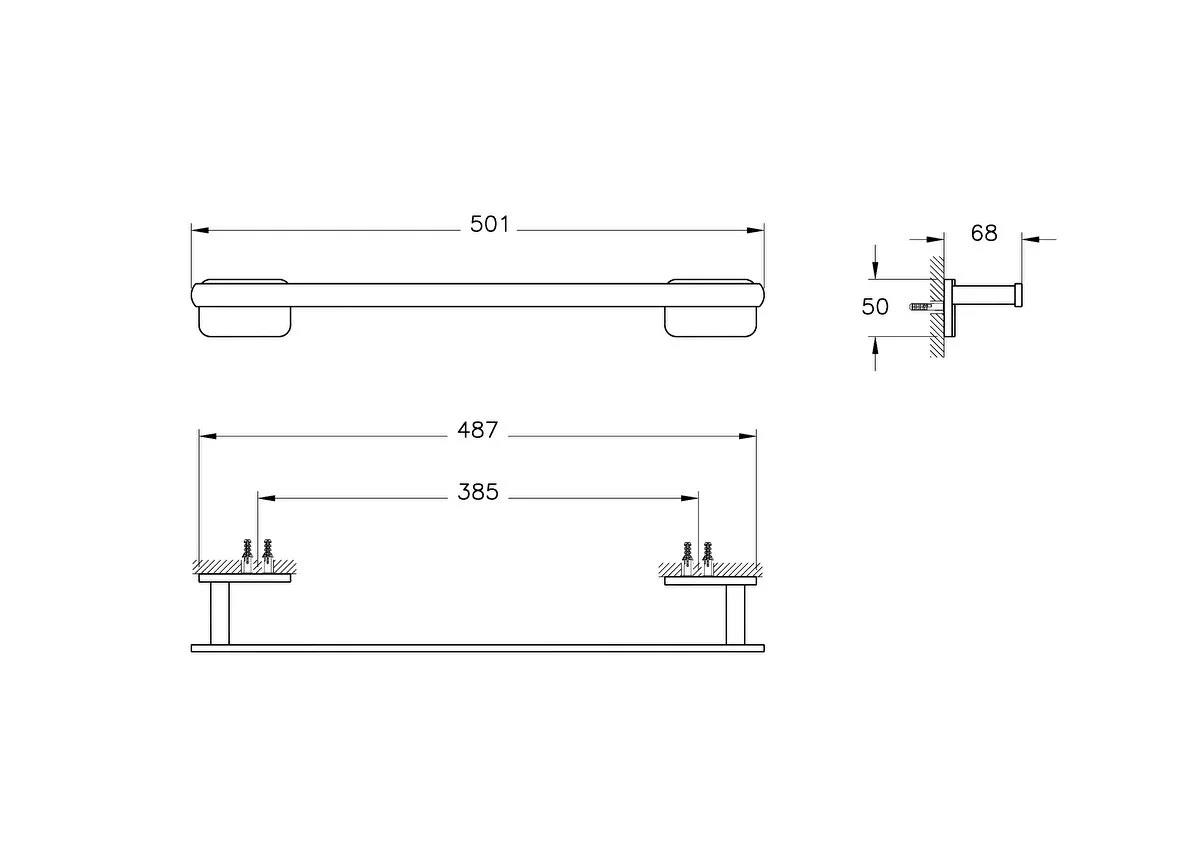 Vitra Havluluk, Base 600, Uzun, A44131VitrAA44131Banyo Havluluk