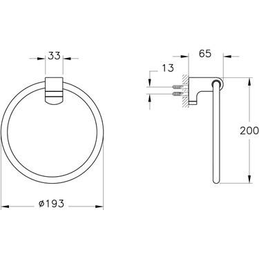 Vitra Havluluk, Base 700, Halka, A44072VitrAA44072Banyo Havluluk