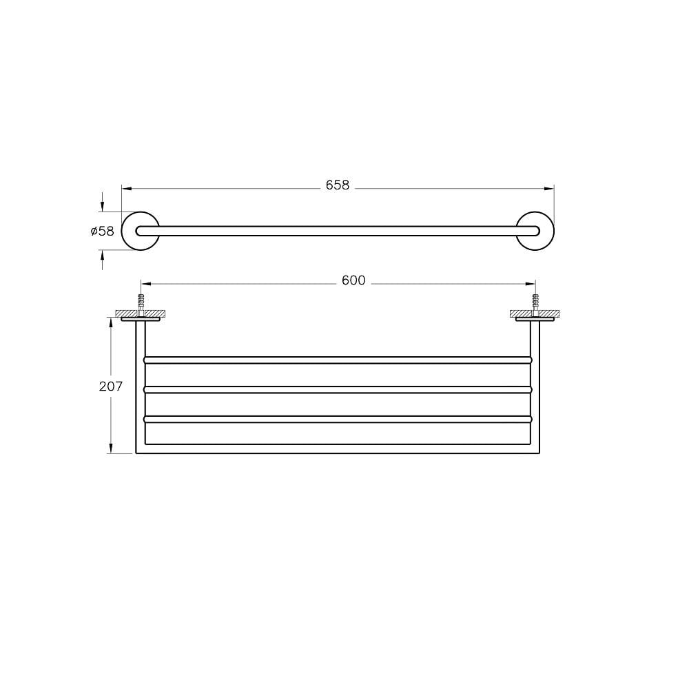 Vitra Havluluk, Origin, Üçlü, Mat Siyah, A4489936VitrAA4489936Banyo Havluluk