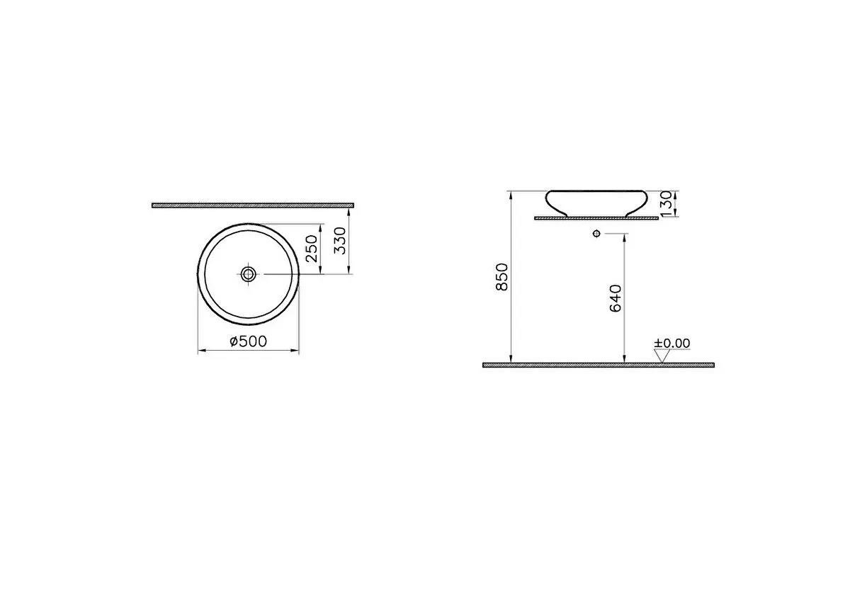 Vitra İstanbul Çanak Lavabo, 50 cm, Vitra Clean, 4522B403-0016VitrA4522B403-0016Çanak Lavabo