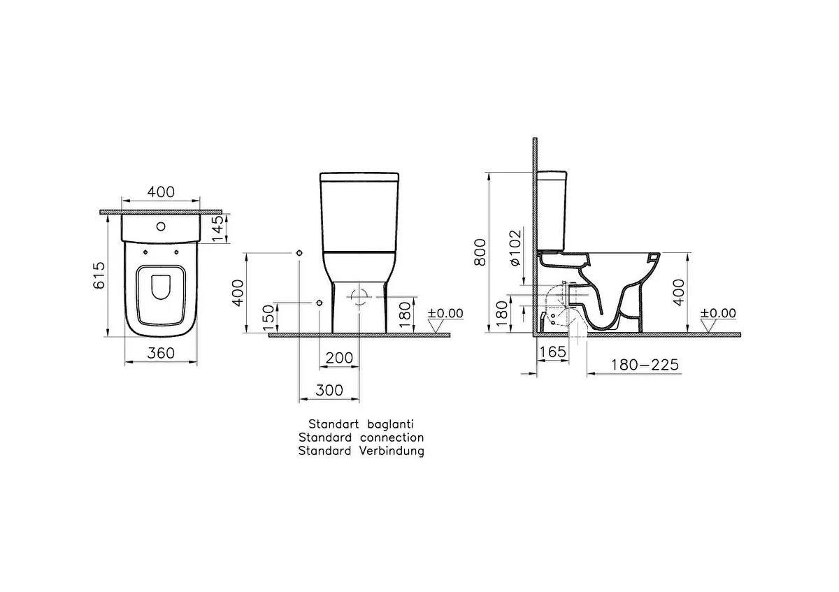 VitrA Klozet, Duvara Tam Dayalı, S20, 5512L003-0092  (sadece istanbul teslimat için uygundur )VitrA5512L003-0092Yerden Klozet