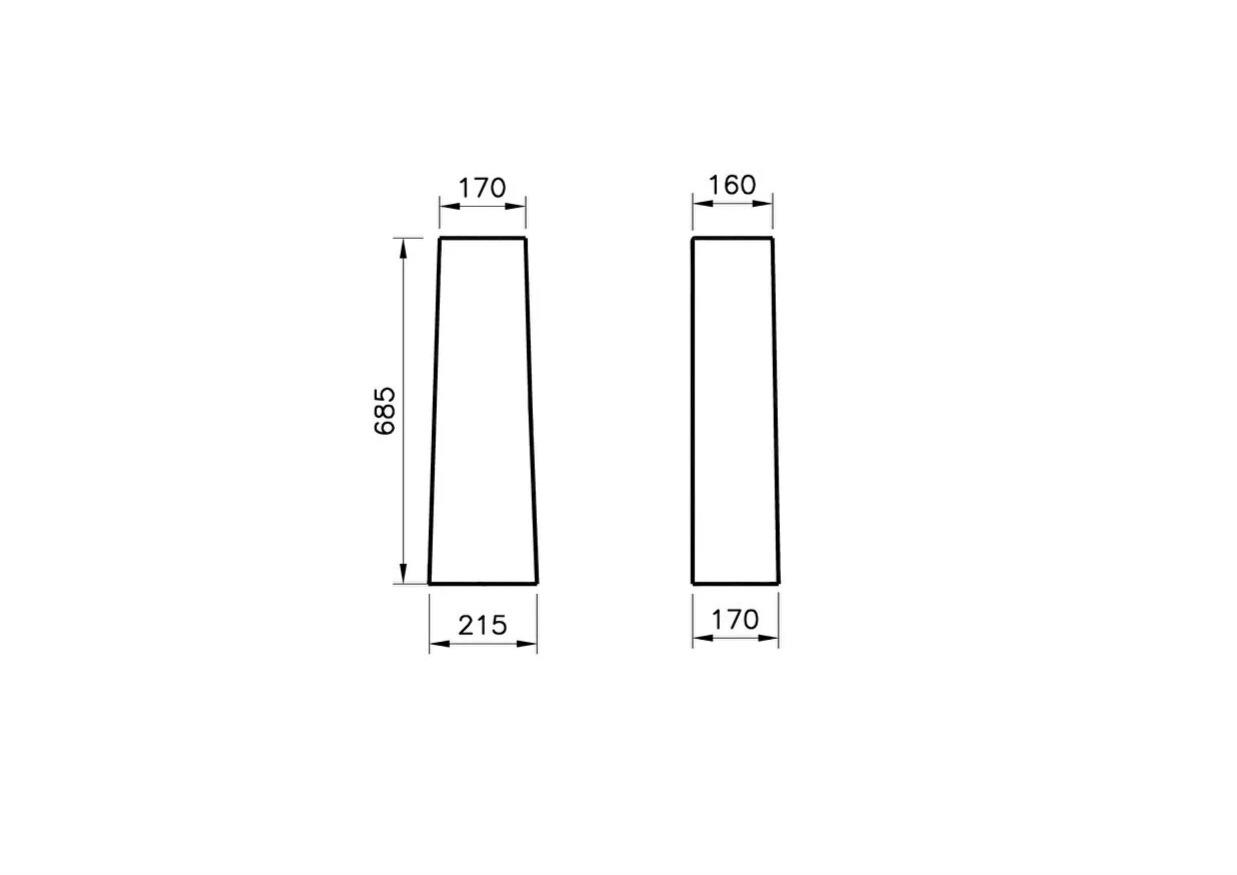 Vitra Kolon Ayak, S20, 5529L003-0156  (sadece istanbul teslimat için uygundur )VitrA5529L003-0156Standart Lavabo