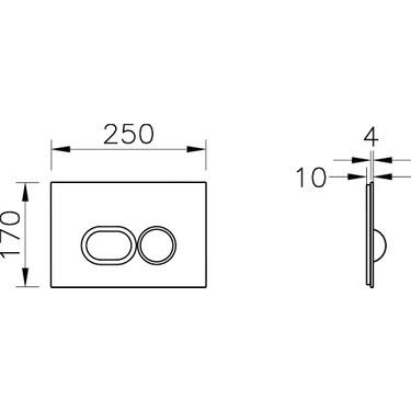 Vitra Kumanda Paneli, Liquid, Parlak Siyah, 740-2101VitrA740-2101Kumanda Paneli