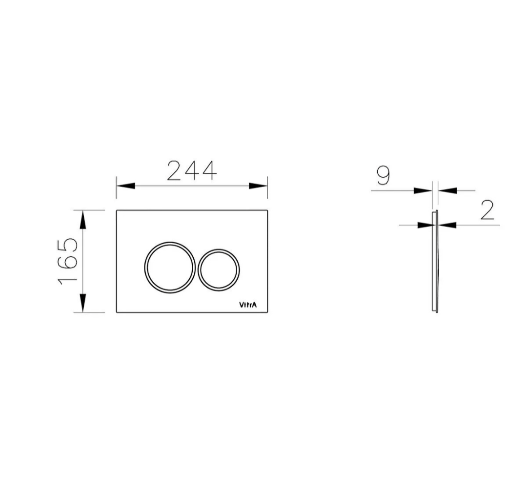 Vitra Kumanda Paneli, Origin, Parlak Krom, 740-2480VitrA740-2480Kumanda Paneli