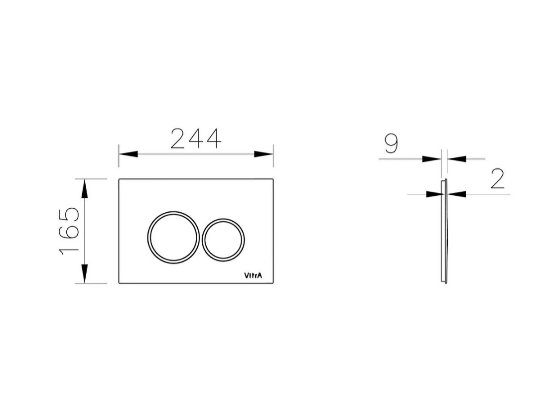 Vitra Kumanda Paneli, Origin, Siyah-Cam, 740-1601VitrA740-1601Kumanda Paneli