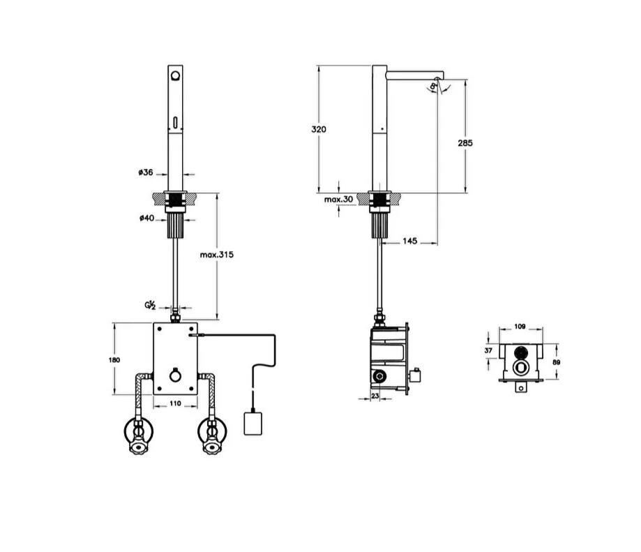 Vitra Lavabo Bataryası, Origin, Fotoselli, Tezgah Üstü (Çift Su Girişli, Elektrikli) Mat Siyah, A4722136WTCVitrAA4722136WTCLavabo Bataryaları