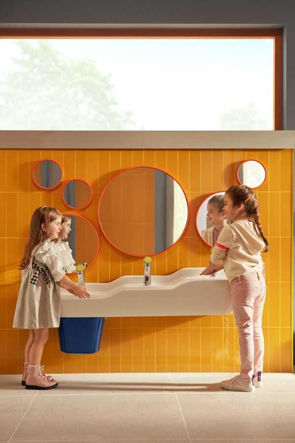 Vitra Lavabo Bataryası, Sento Çocuk, Fotoselli (Tek su girişli, Pilli) Krom-Yeşil, A47187VitrAA47187Fotoselli Lavabo Bataryaları