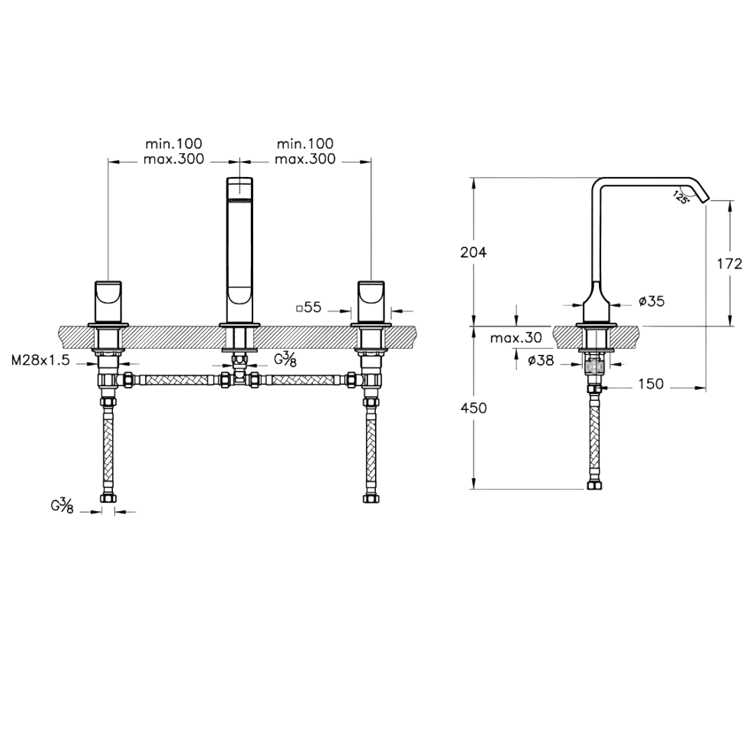 Vitra Lavabo Bataryası, Suit, 3 Delikli, Soft Bakır, A4278429VitrAA4278429İki Ve Üç Delikli Lavabo Bataryaları