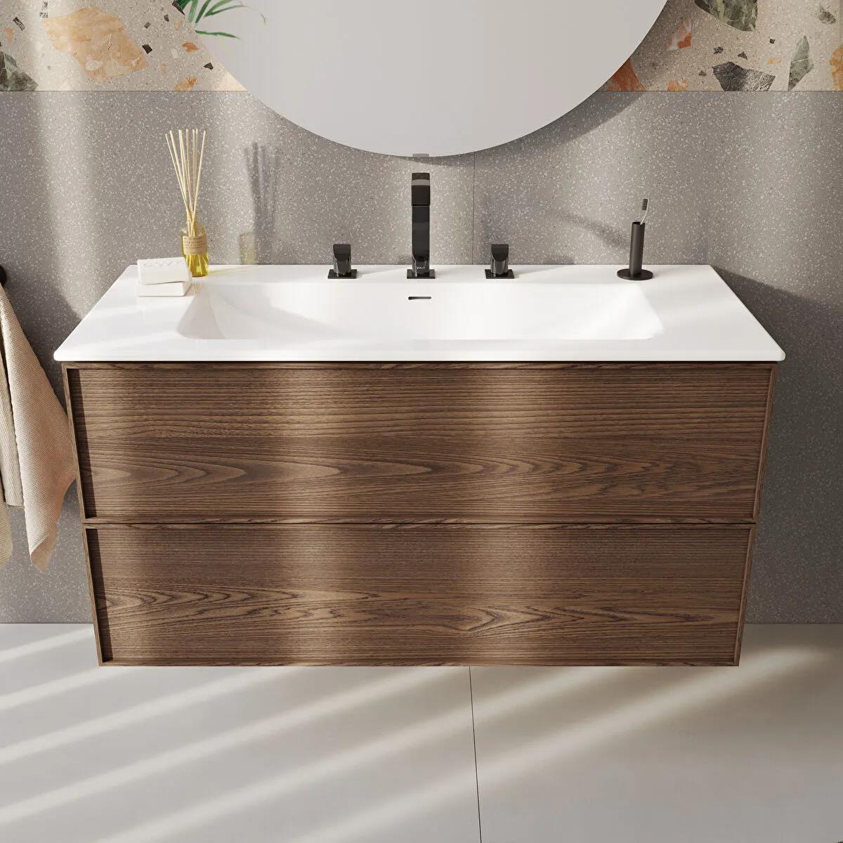 Vitra Lavabo Bataryası, Suit, 3 Delikli, Parlak Siyah, A4278439VitrAA4278439İki Ve Üç Delikli Lavabo Bataryaları