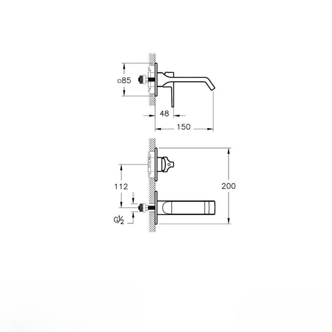 Vitra Lavabo Bataryası, Suit, İki Delikli, Ankastre (Sıva Üstü Grubu) Soft Bakır, A4278229VitrAA4278229Ankastre Lavabo Bataryaları