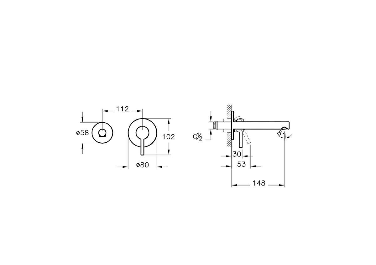Vitra Lavabo Bataryası, Suit Yüksek, Soft Bakır, A4258129VitrAA4258129Ankastre Lavabo Bataryaları