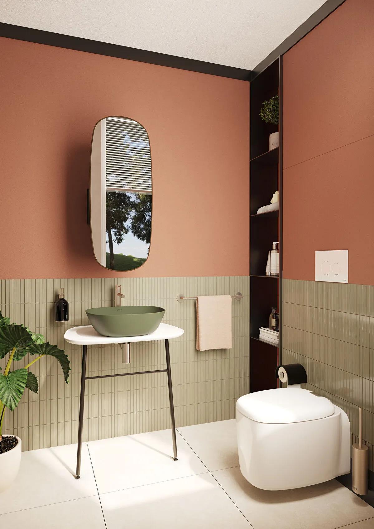 Vitra Lavabo, Plural, Kare, Alçak, Çanak, 45 cm, Mat Yosun Yeşili, 7810B475-0016VitrA7810B475-0016Çanak Lavabo